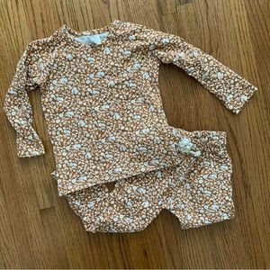 Mebie Baby Mustard Floral Two-Piece Pocket Set